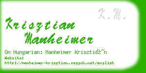 krisztian manheimer business card